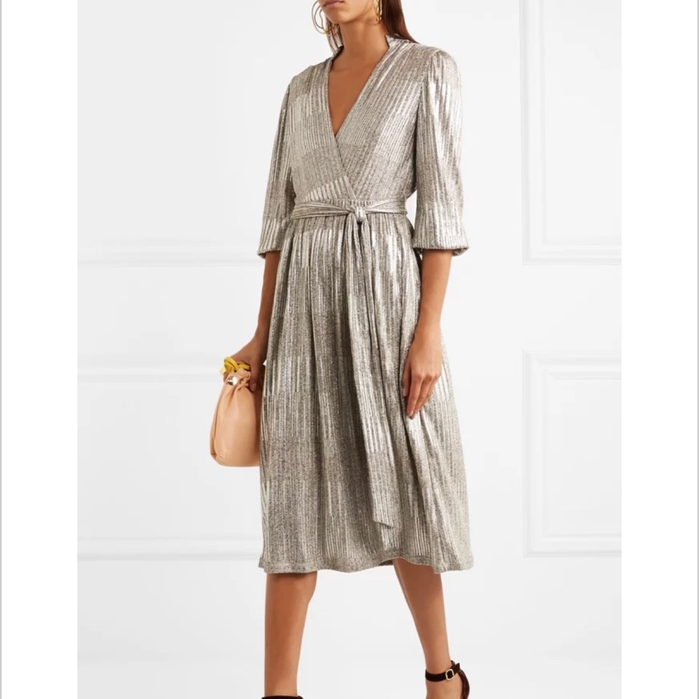 Alice + Olivia Katina Metallic Dress